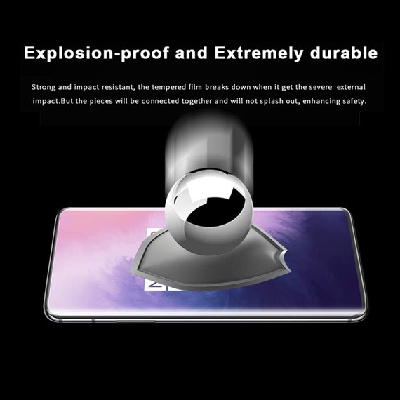 OnePlus 7T CaseUp Tam Kapatan Ekran Koruyucu Siyah 3
